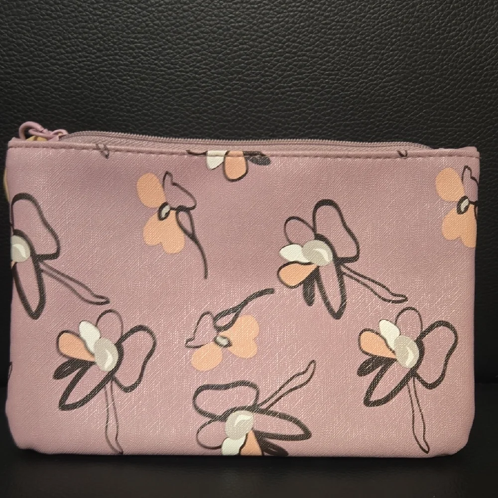 Ipsy Pink Floral Cosmetic Bag